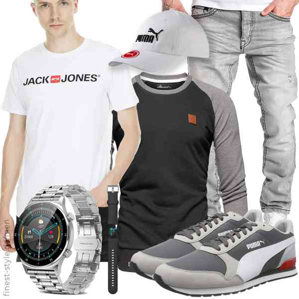 Top herren-Outfit im Finest-Trend-Style für ein selbstbewusstes Modegefühl mit tollen Produkten von Amaci&Sons,JACK & JONES,Amaci&Sons,LIGE,PUMA,PUMA