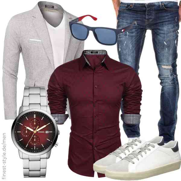 Top herren-Outfit im Finest-Trend-Style für ein selbstbewusstes Modegefühl mit tollen Produkten von COOFANDY,COOFANDY,Amaci&Sons,Fossil,Tommy Hilfiger,Geox