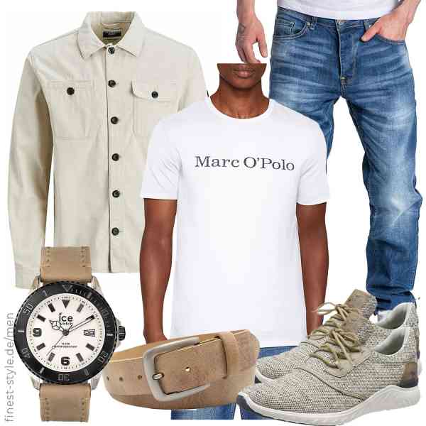 Top herren-Outfit im Finest-Trend-Style für ein selbstbewusstes Modegefühl mit tollen Produkten von JACK & JONES,Marc O'Polo,Amaci&Sons,ICE-WATCH,NK Belt GmbH,MUSTANG