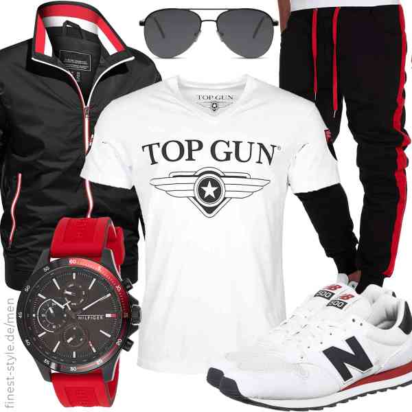 Top herren-Outfit im Finest-Trend-Style für ein selbstbewusstes Modegefühl mit tollen Produkten von Top Gun,TACVASEN,Cheapass,Amaci&Sons,New Balance,Tommy Hilfiger