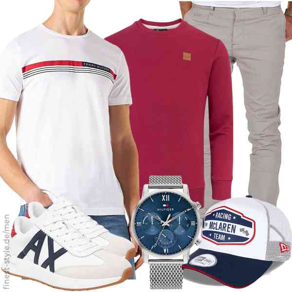 Top herren-Outfit im Finest-Trend-Style für ein selbstbewusstes Modegefühl mit tollen Produkten von Amaci&Sons,Tommy Hilfiger,Amaci&Sons,Tommy Hilfiger,New Era,A|X ARMANI EXCHANGE