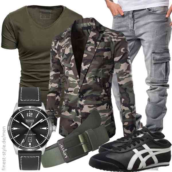 Top herren-Outfit im Finest-Trend-Style für ein selbstbewusstes Modegefühl mit tollen Produkten von KXZD,REPUBLIX,Amaci&Sons,BOSS,Levi's,Onitsuka Tiger