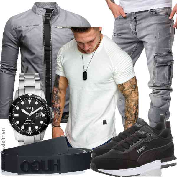 Top herren-Outfit im Finest-Trend-Style für ein selbstbewusstes Modegefühl mit tollen Produkten von Crone,Amaci&Sons,Amaci&Sons,Fossil,HUGO,PUMA