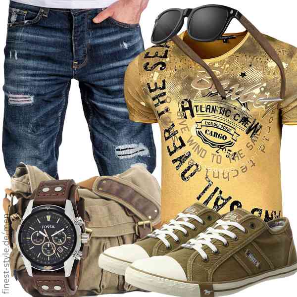 Top herren-Outfit im Finest-Trend-Style für ein selbstbewusstes Modegefühl mit tollen Produkten von Baxboy,Amaci&Sons,Fossil,KITHDIA,Eysee,MUSTANG