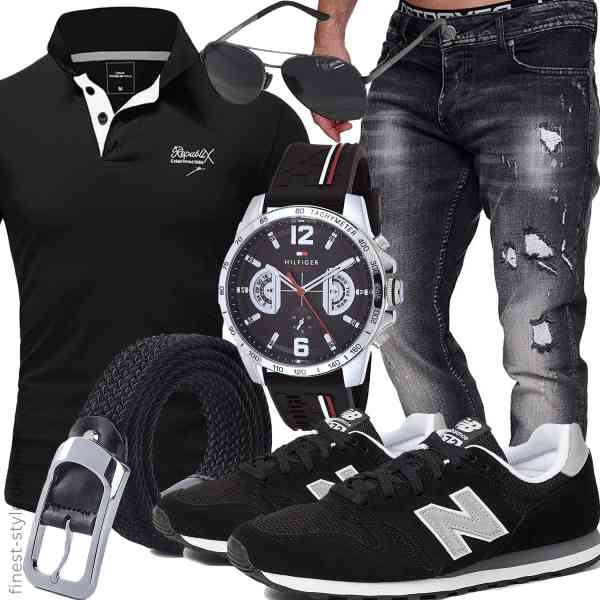 Top herren-Outfit im Finest-Trend-Style für ein selbstbewusstes Modegefühl mit tollen Produkten von REPUBLIX,MERISH,Tommy Hilfiger,LUENX,HANCHAO,New Balance