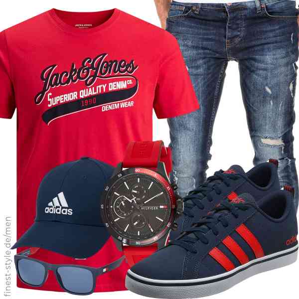 Top herren-Outfit im Finest-Trend-Style für ein selbstbewusstes Modegefühl mit tollen Produkten von JACK & JONES,Amaci&Sons,Tommy Hilfiger,Tommy Hilfiger,adidas,adidas