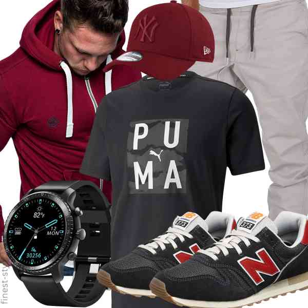 Top herren-Outfit im Finest-Trend-Style für ein selbstbewusstes Modegefühl mit tollen Produkten von Amaci&Sons,PUMA,Amaci&Sons,Tinwoo,New Era,New Balance