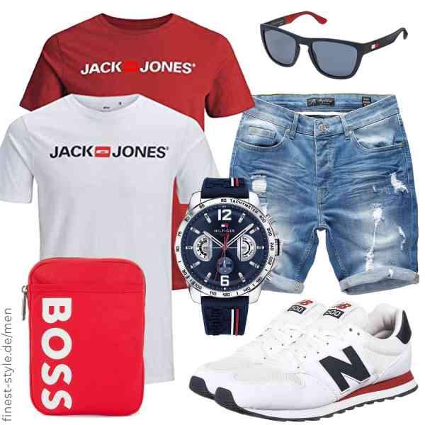 Top herren-Outfit im Finest-Trend-Style für ein selbstbewusstes Modegefühl mit tollen Produkten von Tommy Hilfiger,JACK & JONES,Amaci&Sons,Tommy Hilfiger,BOSS,New Balance