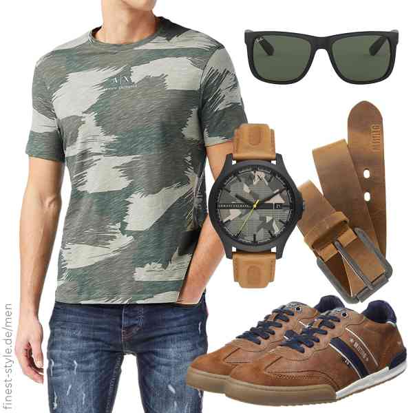 Top herren-Outfit im Finest-Trend-Style für ein selbstbewusstes Modegefühl mit tollen Produkten von Ray-Ban,Armani Exchange,Amaci&Sons,Armani Exchange,MUSTANG,MUSTANG