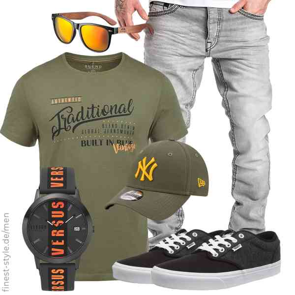 Top herren-Outfit im Finest-Trend-Style für ein selbstbewusstes Modegefühl mit tollen Produkten von Amexi,b BLEND,Amaci&Sons,Versus by Versace,New Era,Vans