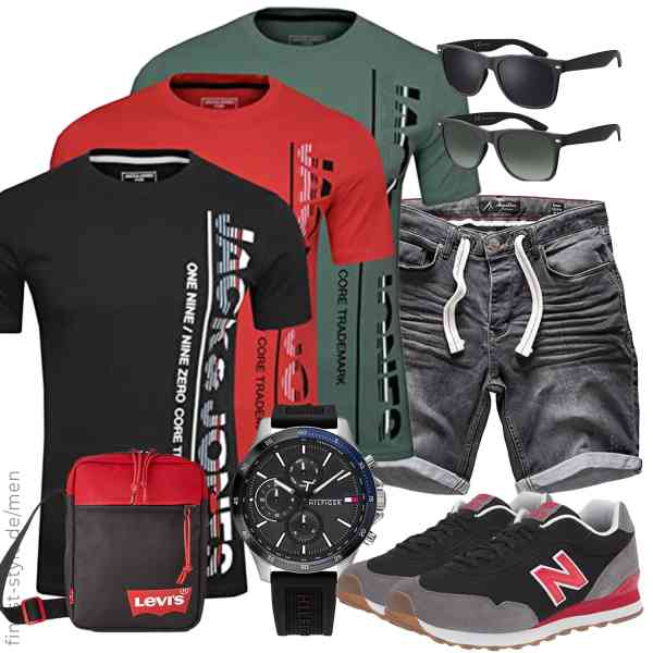 Top herren-Outfit im Finest-Trend-Style für ein selbstbewusstes Modegefühl mit tollen Produkten von JACK & JONES,Amaci&Sons,Tommy Hilfiger,Levi's,La Optica B.L.M.,New Balance