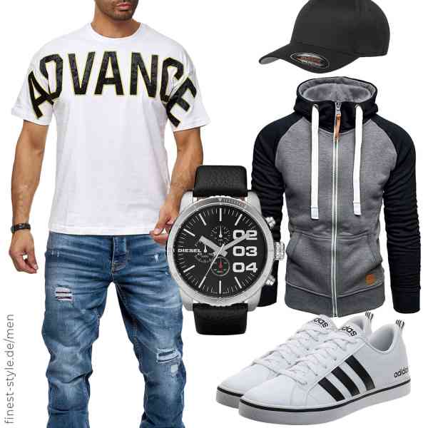 Top herren-Outfit im Finest-Trend-Style für ein selbstbewusstes Modegefühl mit tollen Produkten von Redbridge,Amaci&Sons,Amaci&Sons,Diesel,Flexfit,adidas