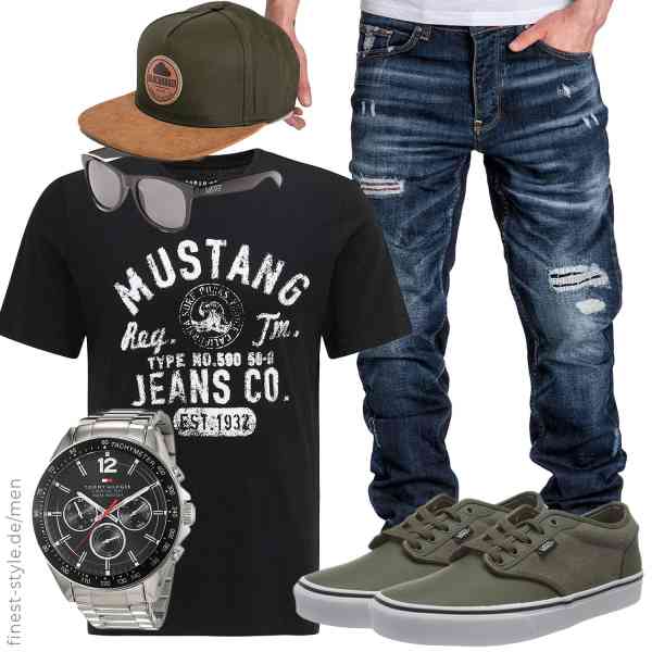 Top herren-Outfit im Finest-Trend-Style für ein selbstbewusstes Modegefühl mit tollen Produkten von MUSTANG,Amaci&Sons,Tommy Hilfiger,Blackskies,Vans,Vans