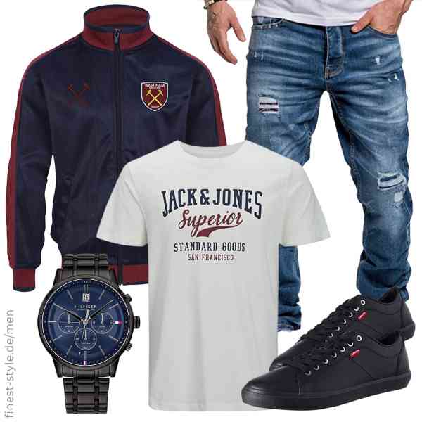 Top herren-Outfit im Finest-Trend-Style für ein selbstbewusstes Modegefühl mit tollen Produkten von West Ham United FC,JACK & JONES,Amaci&Sons,Tommy Hilfiger,Levi's