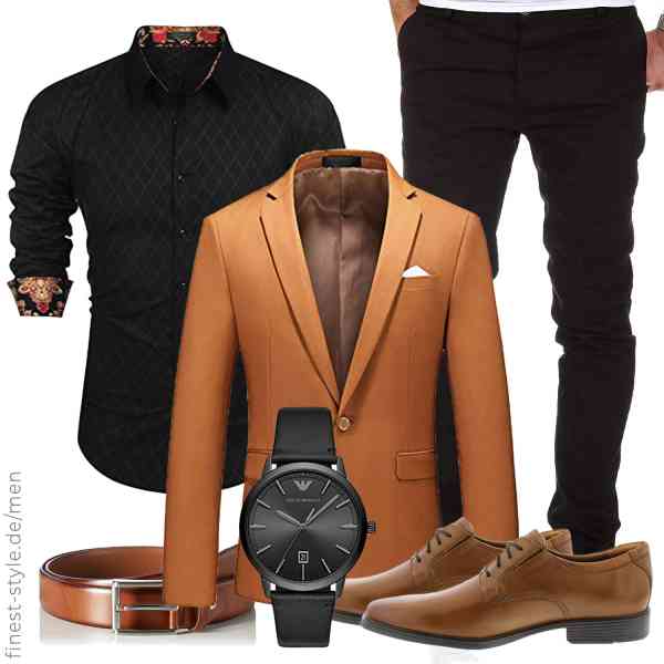 Top herren-Outfit im Finest-Trend-Style für ein selbstbewusstes Modegefühl mit tollen Produkten von YOUTHUP,COOFANDY,Amaci&Sons,Emporio Armani,MLT Belts & Accessoires,Clarks