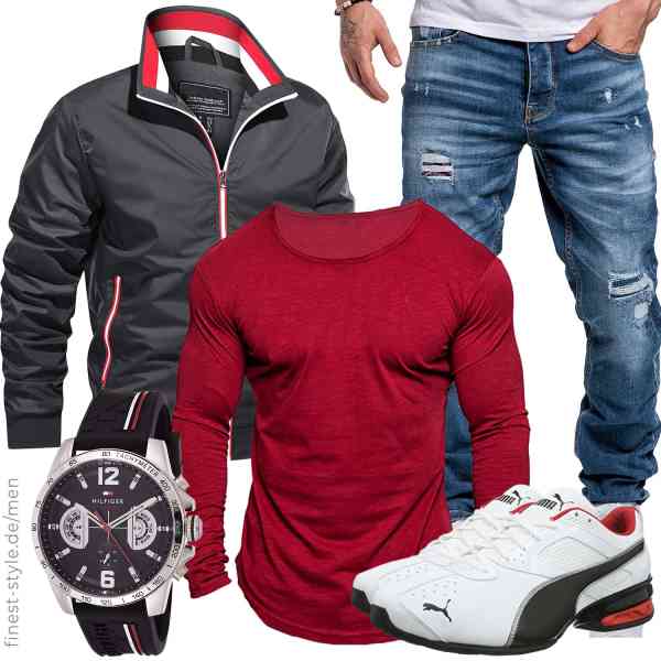 Top herren-Outfit im Finest-Trend-Style für ein selbstbewusstes Modegefühl mit tollen Produkten von TACVASEN,Amaci&Sons,Amaci&Sons,Tommy Hilfiger,