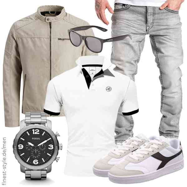 Top herren-Outfit im Finest-Trend-Style für ein selbstbewusstes Modegefühl mit tollen Produkten von JACK & JONES,Amaci&Sons,Amaci&Sons,Fossil,Vans,Diadora