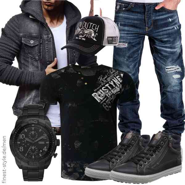 Top herren-Outfit im Finest-Trend-Style für ein selbstbewusstes Modegefühl mit tollen Produkten von Leif Nelson,Rusty Neal,Amaci&Sons,Fossil,Von Dutch,MUSTANG