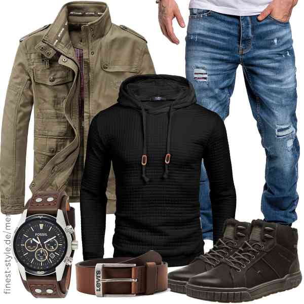 Top herren-Outfit im Finest-Trend-Style für ein selbstbewusstes Modegefühl mit tollen Produkten von MERCIYD,COOFANDY,Amaci&Sons,Fossil,Levi's,TOM TAILOR