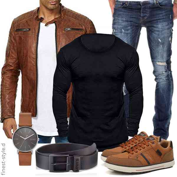 Top herren-Outfit im Finest-Trend-Style für ein selbstbewusstes Modegefühl mit tollen Produkten von Redbridge,Amaci&Sons,Amaci&Sons,Skagen,Levi's,ARRIGO BELLO