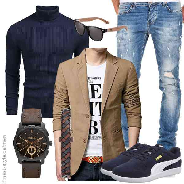 Top herren-Outfit im Finest-Trend-Style für ein selbstbewusstes Modegefühl mit tollen Produkten von Allthemen,COOFANDY,Amaci&Sons,Fossil,Amexi,PUMA