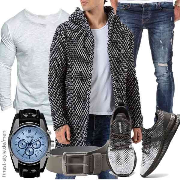 Top herren-Outfit im Finest-Trend-Style für ein selbstbewusstes Modegefühl mit tollen Produkten von Redbridge,Amaci&Sons,Amaci&Sons,Fossil,Urban Classics,CAIQDM