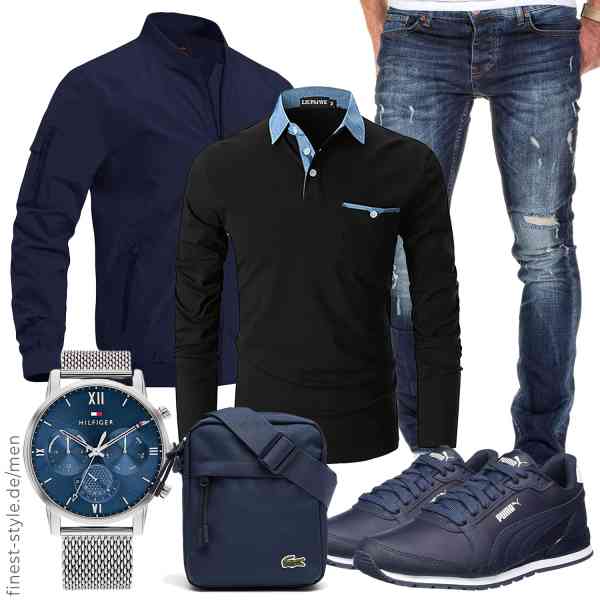 Top herren-Outfit im Finest-Trend-Style für ein selbstbewusstes Modegefühl mit tollen Produkten von donhobo,LIUPMWE,Amaci&Sons,Tommy Hilfiger,Lacoste,PUMA