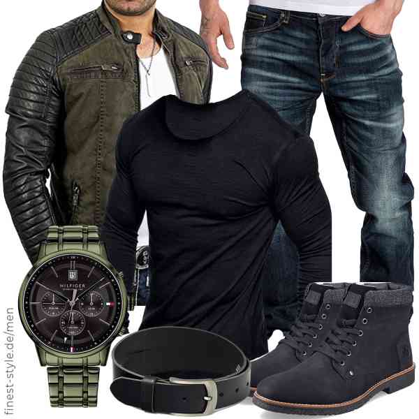 Top herren-Outfit im Finest-Trend-Style für ein selbstbewusstes Modegefühl mit tollen Produkten von Redbridge,Amaci&Sons,Amaci&Sons,Tommy Hilfiger,Fa.Volmer,Rieker