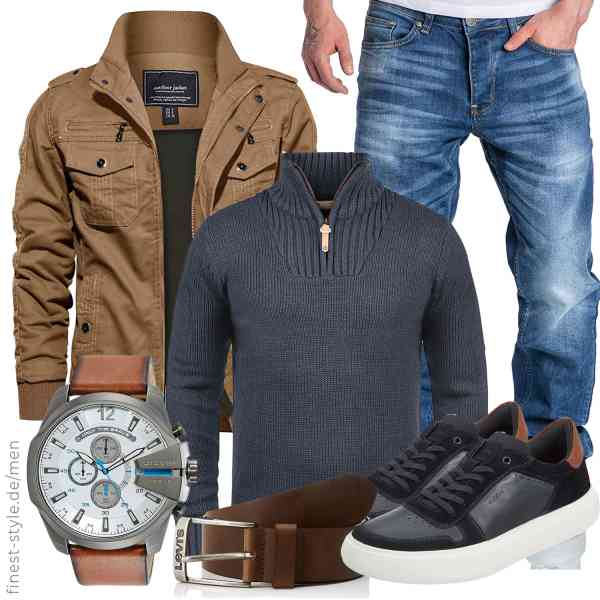 Top herren-Outfit im Finest-Trend-Style für ein selbstbewusstes Modegefühl mit tollen Produkten von EKLENTSON,Solid,Amaci&Sons,Diesel,Levi\'s,Geox