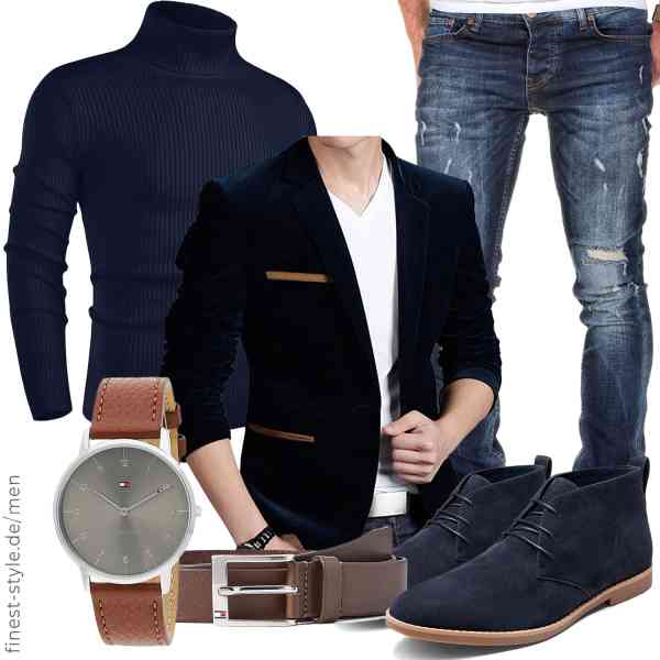 Top herren-Outfit im Finest-Trend-Style für ein selbstbewusstes Modegefühl mit tollen Produkten von ORANDESIGNE,iWoo,Amaci&Sons,Tommy Hilfiger,Tommy Hilfiger,Bruno Marc