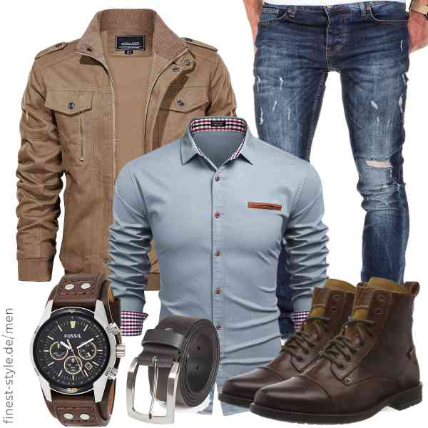 Top herren-Outfit im Finest-Trend-Style für ein selbstbewusstes Modegefühl mit tollen Produkten von KEFITEVD,COOFANDY,Amaci&Sons,Fossil,LINDENMANN,Levi's