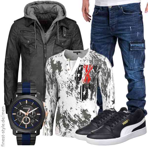 Top herren-Outfit im Finest-Trend-Style für ein selbstbewusstes Modegefühl mit tollen Produkten von Indicode,Baxboy,Amaci&Sons,Fossil,