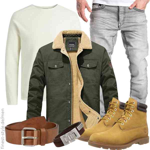 Top herren-Outfit im Finest-Trend-Style für ein selbstbewusstes Modegefühl mit tollen Produkten von KEFITEVD,JACK & JONES,Amaci&Sons,Fossil,BOSS,Timberland