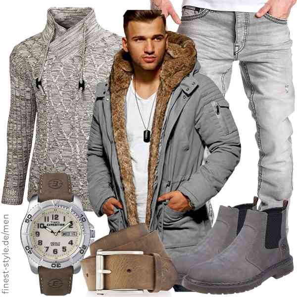 Top herren-Outfit im Finest-Trend-Style für ein selbstbewusstes Modegefühl mit tollen Produkten von behype.,Baxboy,Amaci&Sons,Timex,Mustang Belts,Rieker