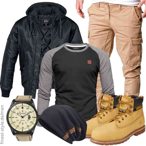 Top herren-Outfit im Finest-Trend-Style für ein selbstbewusstes Modegefühl mit tollen Produkten von Brandit,REPUBLIX,Amaci&Sons,CITIZEN,VECRY,Cat Footwear