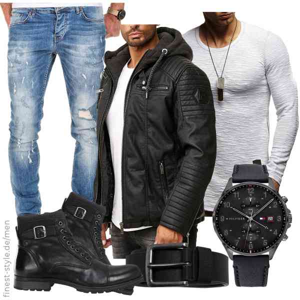 Top herren-Outfit im Finest-Trend-Style für ein selbstbewusstes Modegefühl mit tollen Produkten von Redbridge,Leif Nelson,Amaci&Sons,Tommy Hilfiger,Urban Classics,JACK & JONES