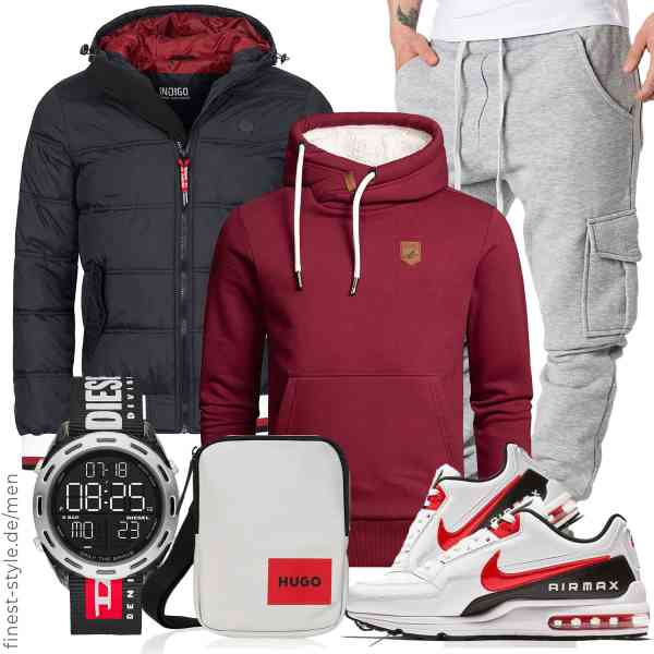 Top herren-Outfit im Finest-Trend-Style für ein selbstbewusstes Modegefühl mit tollen Produkten von Indicode,Amaci&Sons,REPUBLIX,Diesel,HUGO,Nike