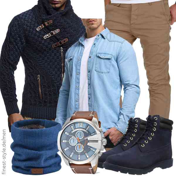 Top herren-Outfit im Finest-Trend-Style für ein selbstbewusstes Modegefühl mit tollen Produkten von Leif Nelson,Indicode,Amaci&Sons,Diesel,NovForth,Timberland