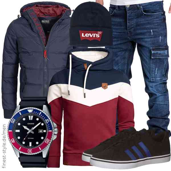 Top herren-Outfit im Finest-Trend-Style für ein selbstbewusstes Modegefühl mit tollen Produkten von Indicode,Amaci&Sons,Amaci&Sons,Casio,Levi's,adidas