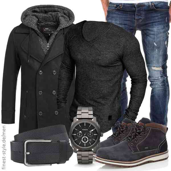 Top herren-Outfit im Finest-Trend-Style für ein selbstbewusstes Modegefühl mit tollen Produkten von Indicode,Amaci&Sons,Amaci&Sons,Fossil,LINDENMANN,Rieker