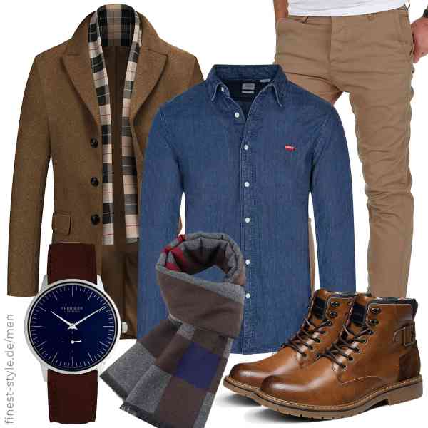 Top herren-Outfit im Finest-Trend-Style für ein selbstbewusstes Modegefühl mit tollen Produkten von COOFANDY,Levi's,Amaci&Sons,Freiherr v. Burgstall,Pibupibu,Bruno Marc