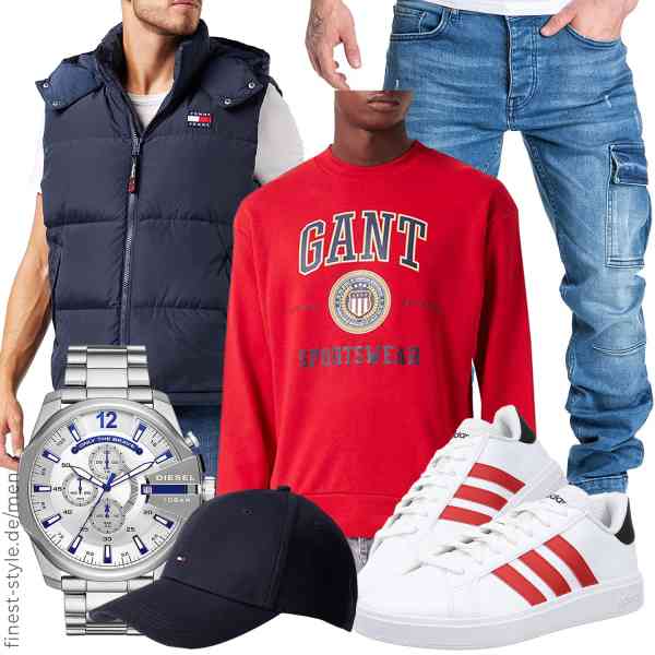 Top herren-Outfit im Finest-Trend-Style für ein selbstbewusstes Modegefühl mit tollen Produkten von Tommy Jeans,GANT,Amaci&Sons,Diesel,Tommy Hilfiger,adidas