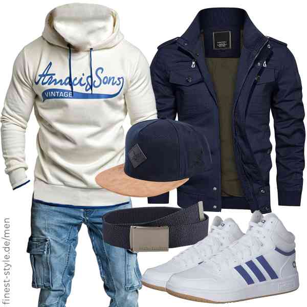 Top herren-Outfit im Finest-Trend-Style für ein selbstbewusstes Modegefühl mit tollen Produkten von KEFITEVD,Amaci&Sons,Amaci&Sons,Blackskies,Urban Classics,adidas