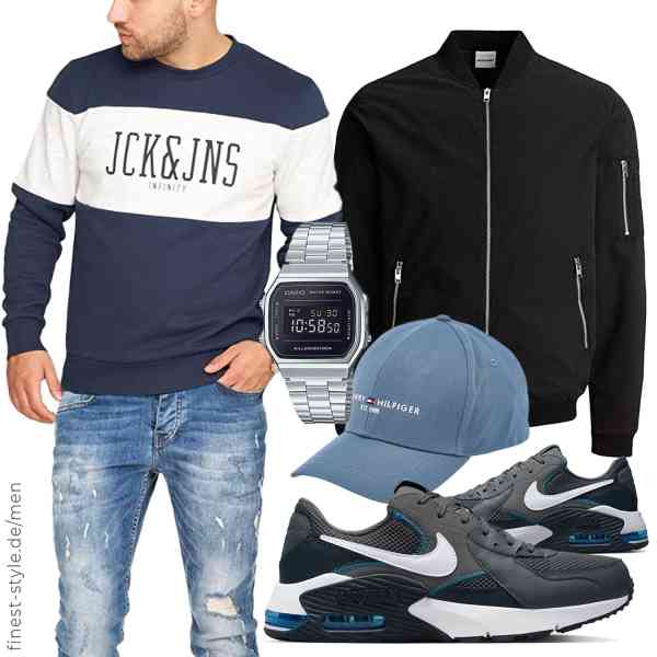 Top herren-Outfit im Finest-Trend-Style für ein selbstbewusstes Modegefühl mit tollen Produkten von JACK & JONES,JACK & JONES,Amaci&Sons,CASIO,Tommy Hilfiger,Nike