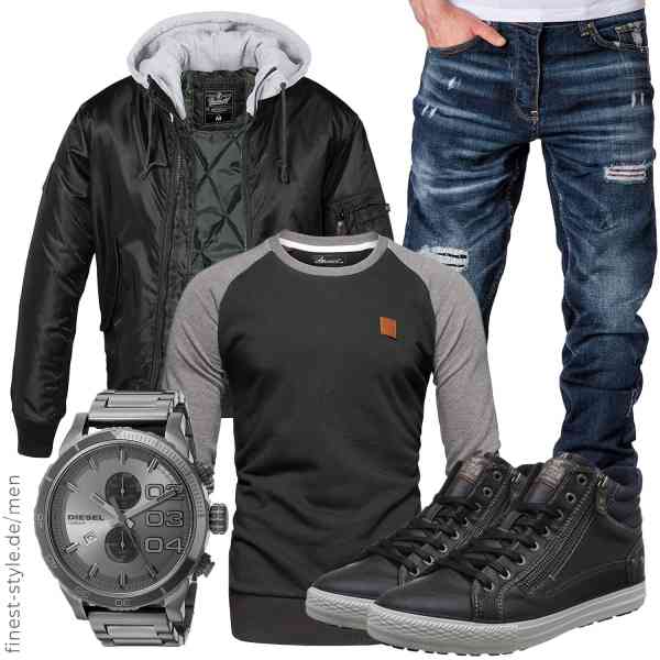 Top herren-Outfit im Finest-Trend-Style für ein selbstbewusstes Modegefühl mit tollen Produkten von Brandit,Amaci&Sons,Amaci&Sons,Diesel,MUSTANG