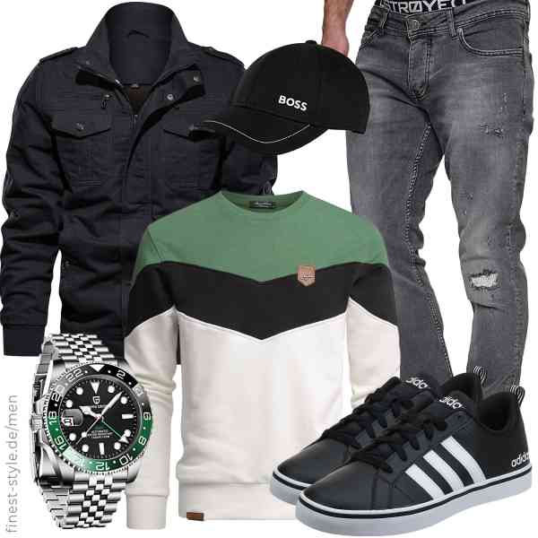 Top herren-Outfit im Finest-Trend-Style für ein selbstbewusstes Modegefühl mit tollen Produkten von EKLENTSON,Amaci&Sons,MERISH,PAGRNE DESIGN,BOSS,adidas