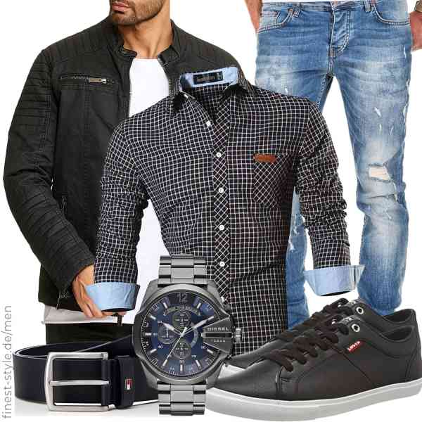 Top herren-Outfit im Finest-Trend-Style für ein selbstbewusstes Modegefühl mit tollen Produkten von Redbridge,jeansian,Amaci&Sons,Diesel,Tommy Hilfiger,Levi's