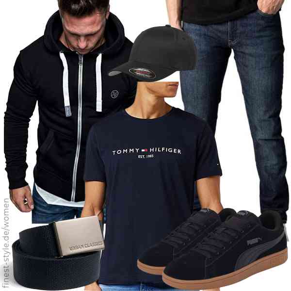 Top herren-Outfit im Finest-Trend-Style für ein selbstbewusstes Modegefühl mit tollen Produkten von Amaci&Sons,Tommy Hilfiger,Levi's,Urban Classics,Flexfit,PUMA