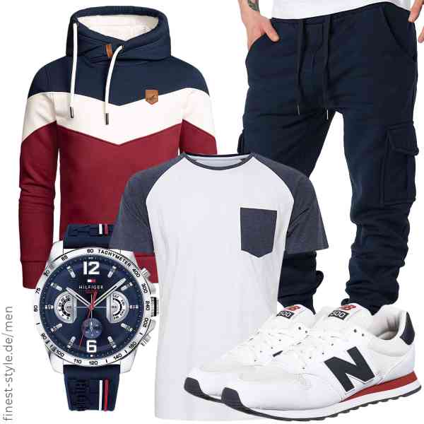 Top herren-Outfit im Finest-Trend-Style für ein selbstbewusstes Modegefühl mit tollen Produkten von Amaci&Sons,Indicode,Amaci&Sons,Tommy Hilfiger,New Balance