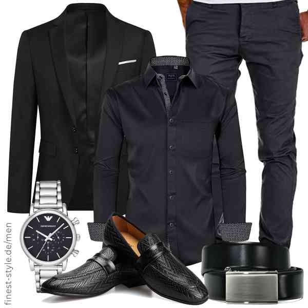 Top herren-Outfit im Finest-Trend-Style für ein selbstbewusstes Modegefühl mit tollen Produkten von YOUTHUP,siliteelon,Amaci&Sons,Emporio Armani,LLOYD Men´s Belts,MEIJIANA